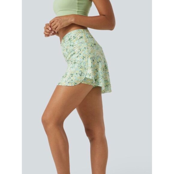 Halara Everyday Crossover Pocket 2-in-1 Tennis Skirt-Lucid Sz XL Womens Green Fl - Picture 5 of 13